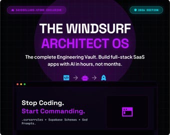 Windsurf Architect Elite Vault | AI Coding System, Micro-SaaS Blueprints (.windsurfrules)