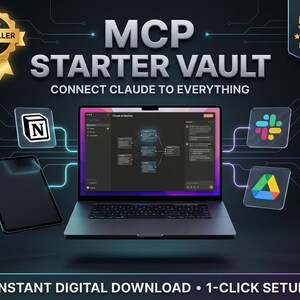 MCP Starter Vault AI Connector Einrichtungsanleitung | Notion-, Slack-, Drive-Vorlagen (Digitaler Download)