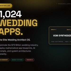 Elite Wedding Architect OS | 1 024 appritningar, AI-uppmaningar (direktnedladdning)