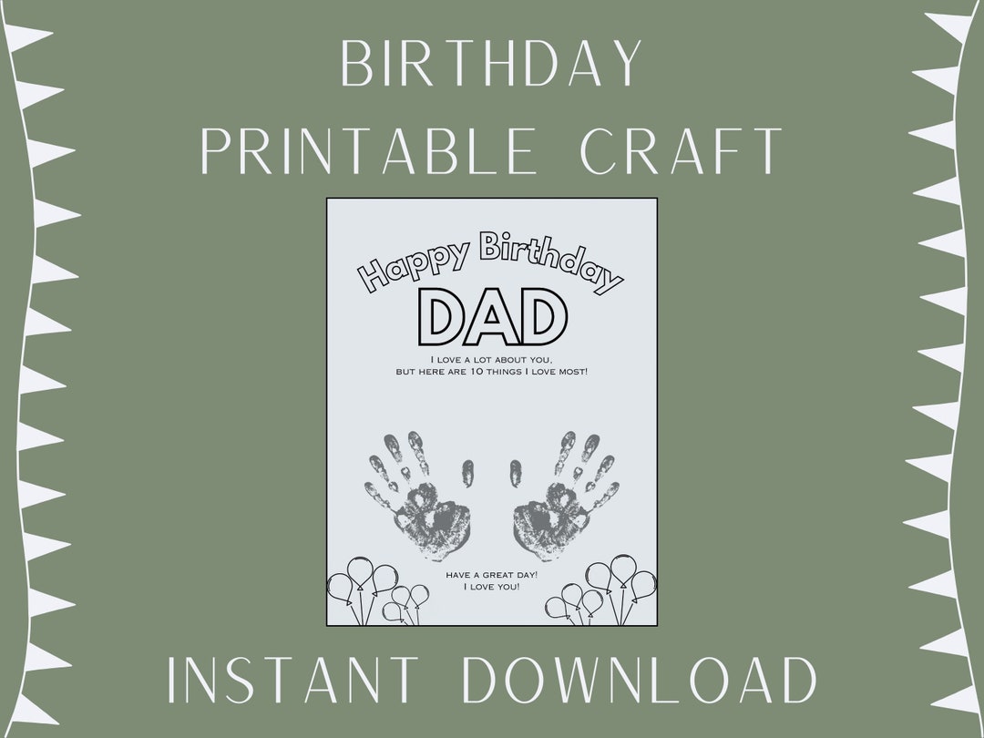 Dad Birthday Printable Craft - Etsy