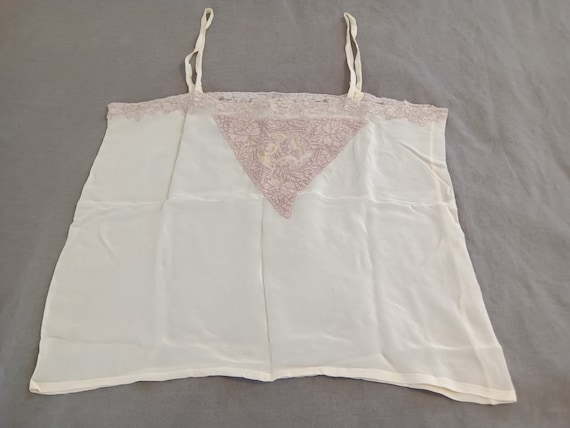 1920s Vintage Antique French Silk Lace Camisole I… - image 3