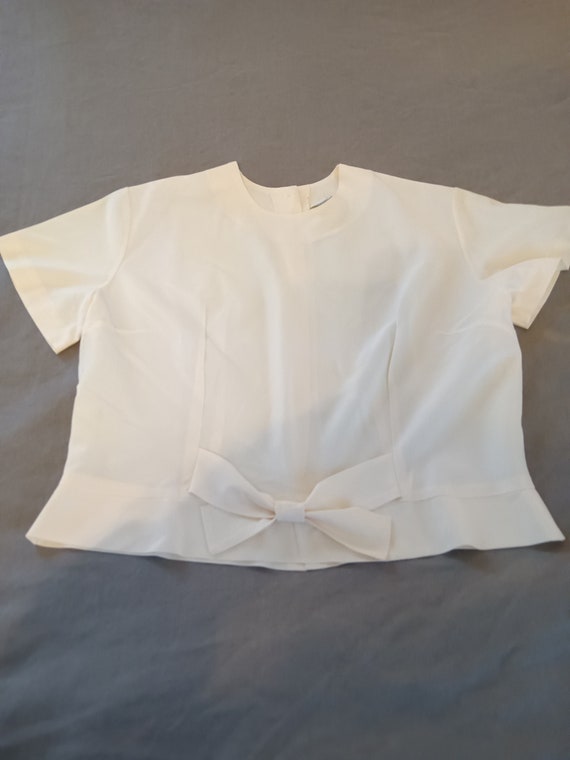 Vintage Carol Brent Blouse with Front Bow and Bac… - image 1
