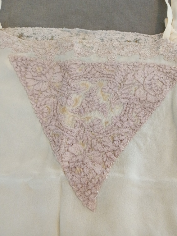 1920s Vintage Antique French Silk Lace Camisole I… - image 4