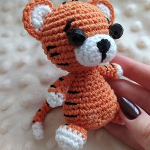 Amigurumi Toy Tiger, Handmade Stuffed Tiger, Newborn Gift, Kids Crochet Toy Gift