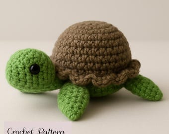 Mini Turtle Crochet Pattern, Amigurumi Sea Turtle PDF Tutorial, Small Turtle Plush Toy DIY, Easy Crochet Animal Pattern