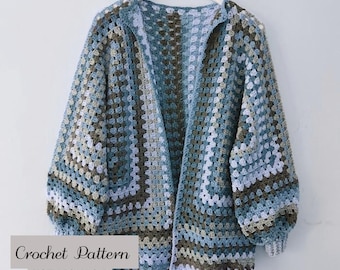 Crochet Cardigan, Cardigan CROCHET PATTERN, Granny Square Cardigan