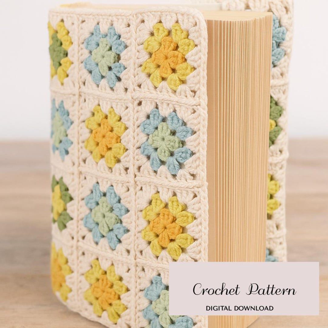 Granny Square Book Cover CROCHET PATTERN, Granny Square Bag, Granny ...