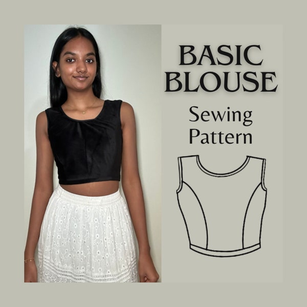 Basic Sleeveless Blouse | Sewing Pattern | Sizes 30 - 34