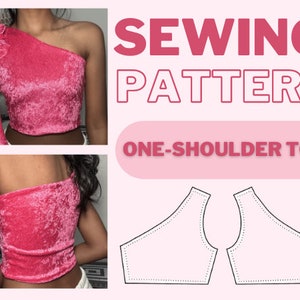 One-Shoulder Top pdf Sewing Pattern | Sizes: XS - S - M | ONLY Pattern, NO Sewing Guide
