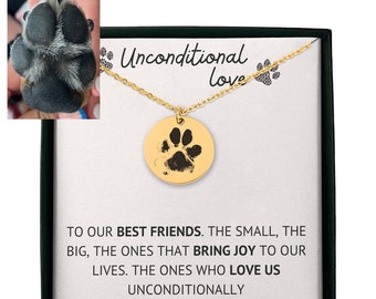 Personalized Gift, Pet Lover Gift, Your Actual Pet Paw Print Necklace,  Custom Pet Necklace, Dog Necklace, Personalized Dog Paw Necklace