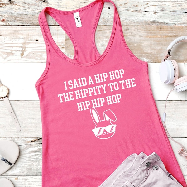 Workout Tank Tops, Workout Shirt for Easter, Tshirt for Easter, Easter Tank Top, Tank Top Easter, Shirt with Bunnies