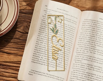 Marcadores de libros de flores de nacimiento personalizados, marcador de nombre de flor de nacimiento personalizado, marcadores de flores de colores, regalos personalizados para amantes de los libros