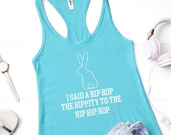 Débardeur d&#39;entraînement lapin de Pâques : chemise hip hop à dos nageur