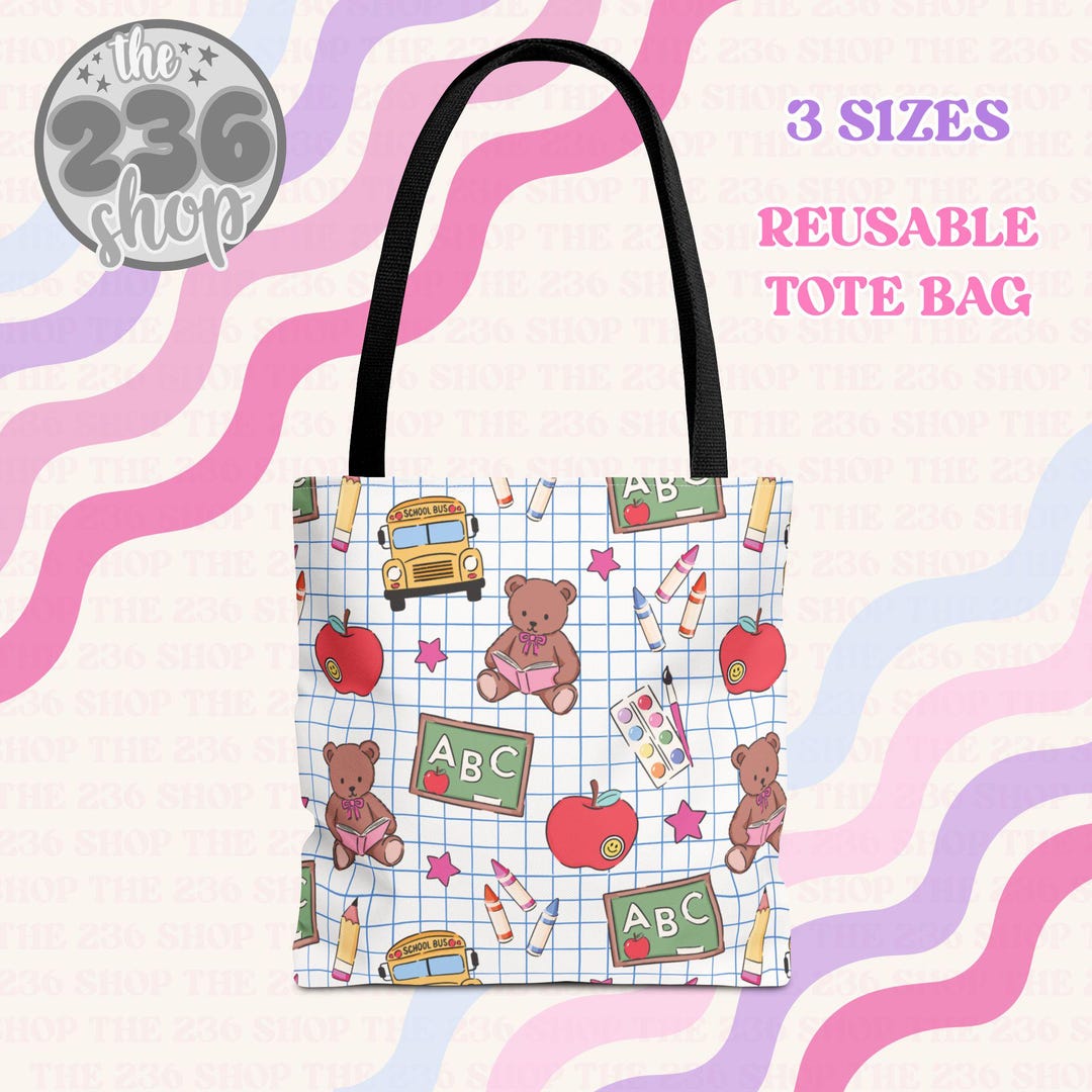 Back to School Tote Bag | Teacher Gift, Reusable Grocery Bag - Etsy