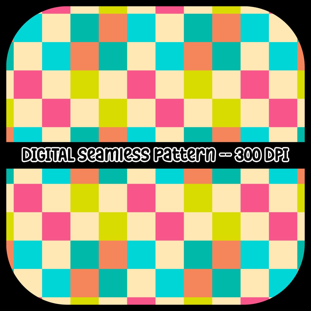 Funky Checkered Seamless Pattern- Digital Paper- Summer Bright ...