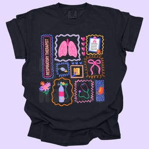 Respiratory Therapist tshirt- comfort colors tshirt- bella canvas shirt- RT lungs- harps hobbies- healthcare- nurse- medical