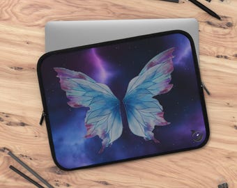Butterfly Wings Laptop Sleeve, 5 Sizes - Colorful Butterfly Design, Tech Accessory, Protective Case, Computer Cover, Gifts for Her, Tablet