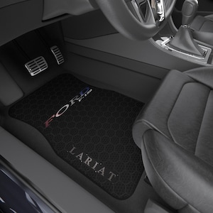 Juego de 4 alfombrillas para camioneta Ford F-150 Lariat. Alfombrillas personalizadas, accesorios para coche, decoración para vehículos y regalos para el sector automotriz.