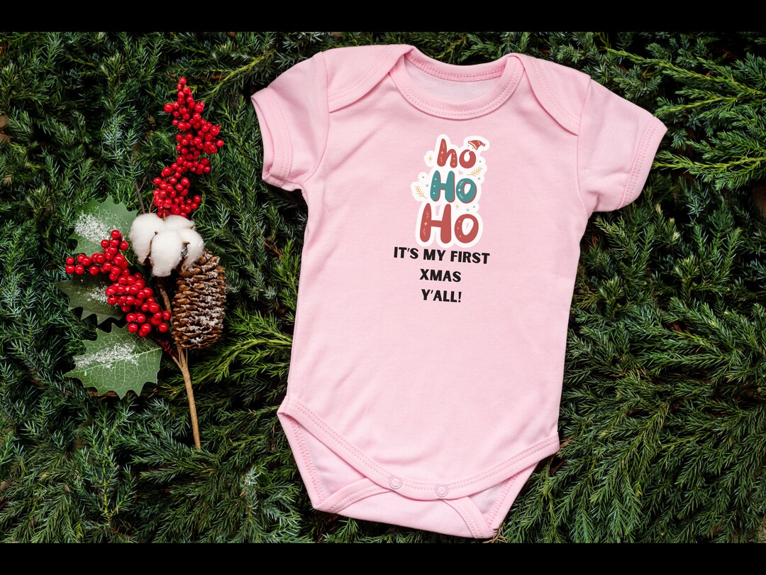 Baby's First Xmas Outfit Cute Onesie With Words Baby Etsy