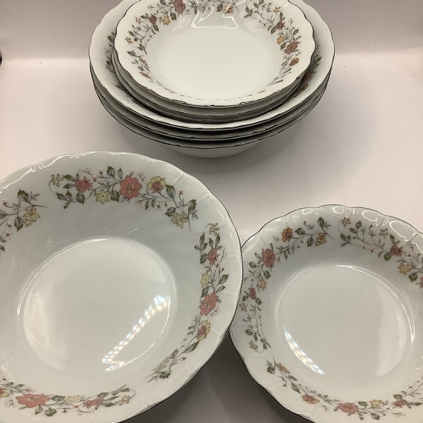 Vintage Sheffield Bouquet Porcelain Fine China bowls set of 8.