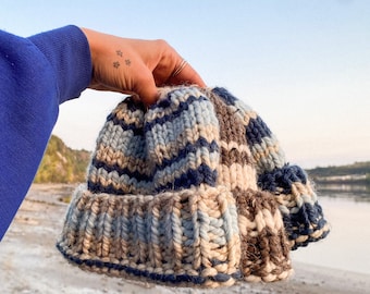 Cozy Thick Beanie | Thick hand knitted hat, beanie, toque | Knitted with softness | Surf, boho, outdoor | knitted beanie