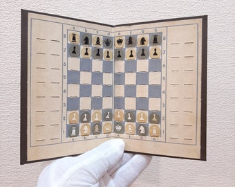 Soviet vintage pocket chess "Kishinev" 1960-70s. Made in the form of a book. USSR chess. A good gift for a chess player!