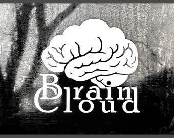 Autosticker Brain Cloud. Joe tegen de vulkaan.