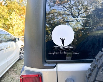 Autosticker Joe vs The Volcano, Joe voor de maan, Weg van de dingen van de mens. #jvtv