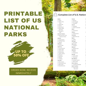 Complete Printable Checklist of US National Parks