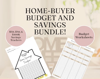 Home Savings Tracker and Budgeting Bundle - Sinking Fund, Savings Challenge, Savings Plan, Home Sinking Fund, Printable, Budget Worksheets