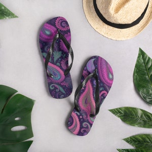Pink & Purple Paisley Flip-Flops