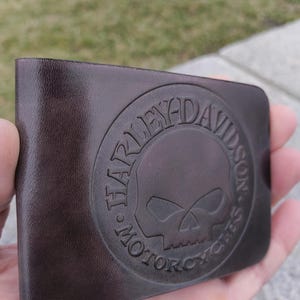 Portafoglio HD Biker Wallet, Portafoglio Teschio, Portafoglio Personalizzato Motociclista Regalo per Lui, Portafoglio Harley