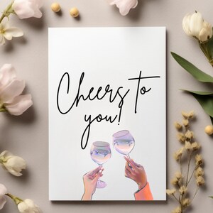 Cheers To You Greeting Card Blank Inside