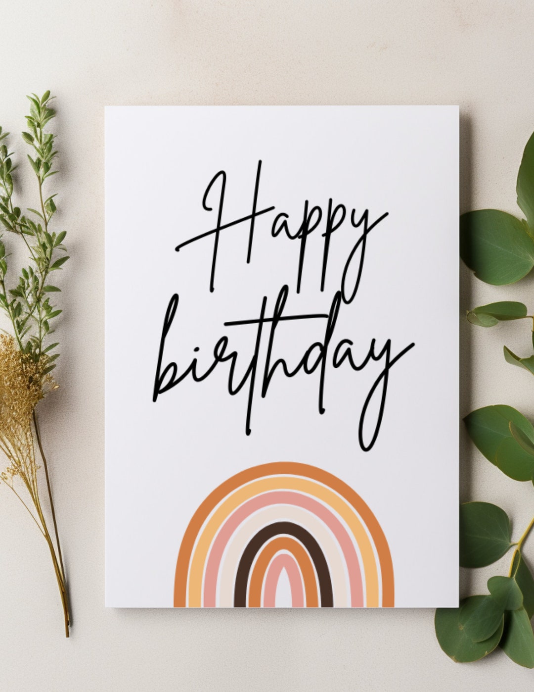 Happy Birthday Greeting Card Blank Inside - Etsy