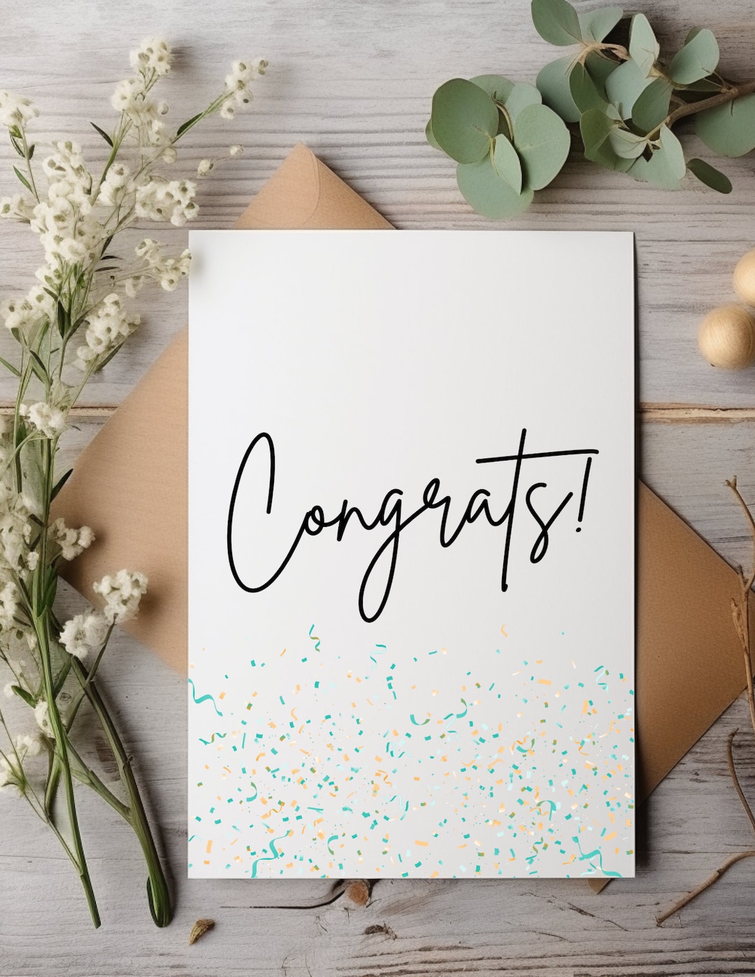 Congrats Greeting Card Blank Inside - Etsy