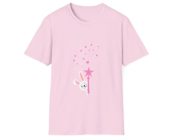 Red Wine Supernova Wand and A Rabbit Shirt Unisex Softstyle T-Shirt Tee Shirt