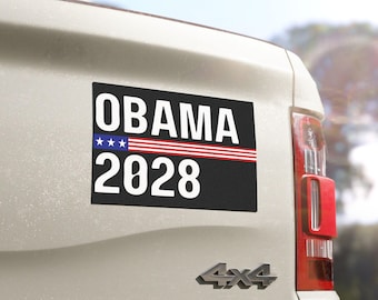 OBAMA 2028 Patriotic Black Bumper Sticker Car Magnet