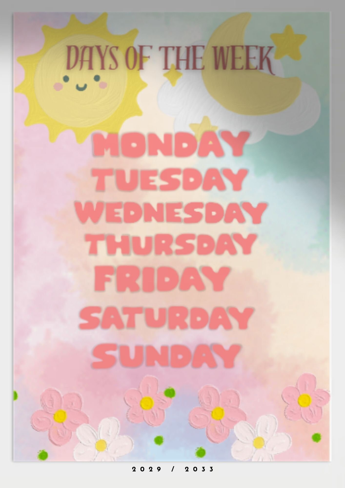 Preschool Editable Learning Chart Poster Template Etsy