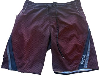 VTG Oneill Board Shorts Men 34 Burgendy Y2K SuperFreak Swim Trunks Surf Rasta