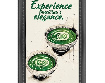 Matcha Elegance Art Print, Calming Green Aesthetic