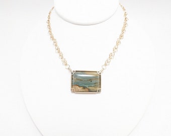 Rectangular jasper necklace
