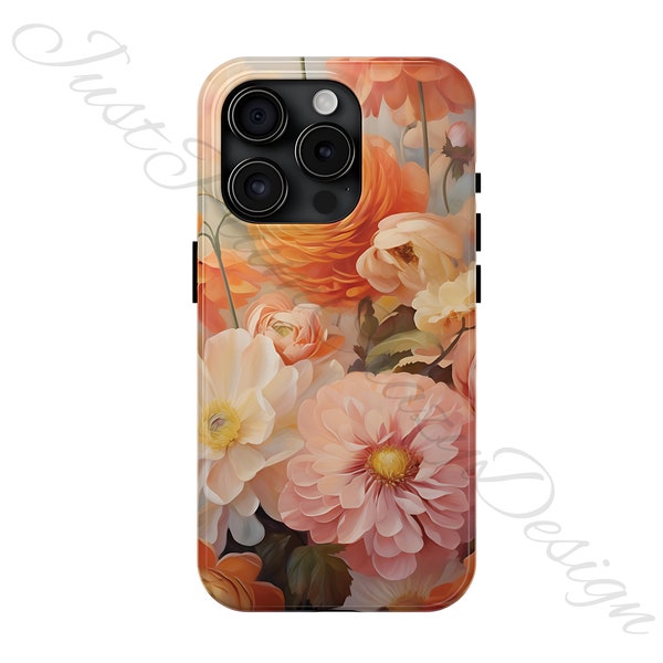 Flower Phone Case - Tough Phone Case For iPhone 11 12 13 14 15 & More - Summer Flower Phone Cover - Floral Lover Gift - Summer Floral (FPC7)