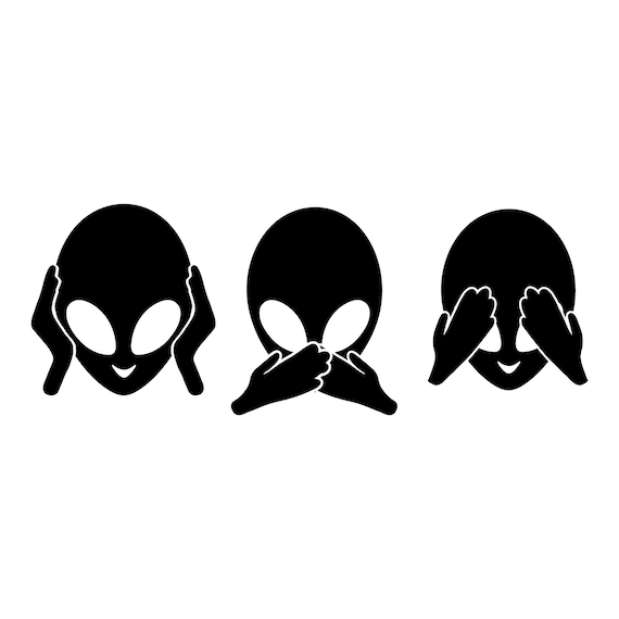 Alien Hear/speak/see No Evil SVG/PNG Digital Download for Cricut
