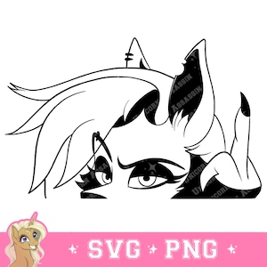 May include: Black and white line art illustration of a unicorn with a sassy expression, giving the middle finger. The unicorn has a long flowing mane and a horn.