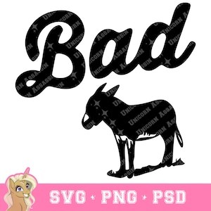 Badass Esel SVG PNG PSD Digital Download für Cricut und Do-It-Yourself Handwerk Lustiges T-Shirt