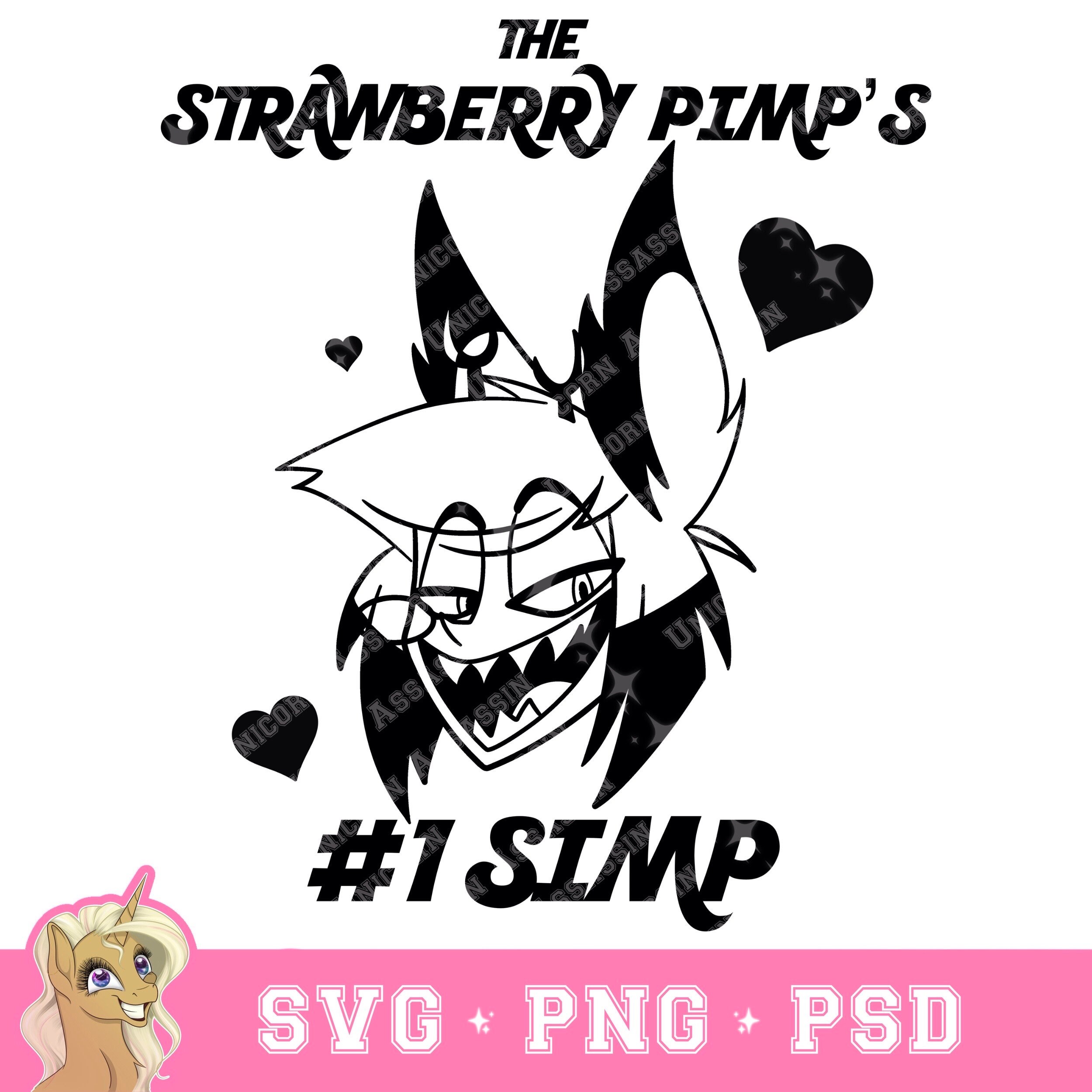 Alastor the Strawberry Pimp's #1 Simp SVG_PNG_PSD Digital Download