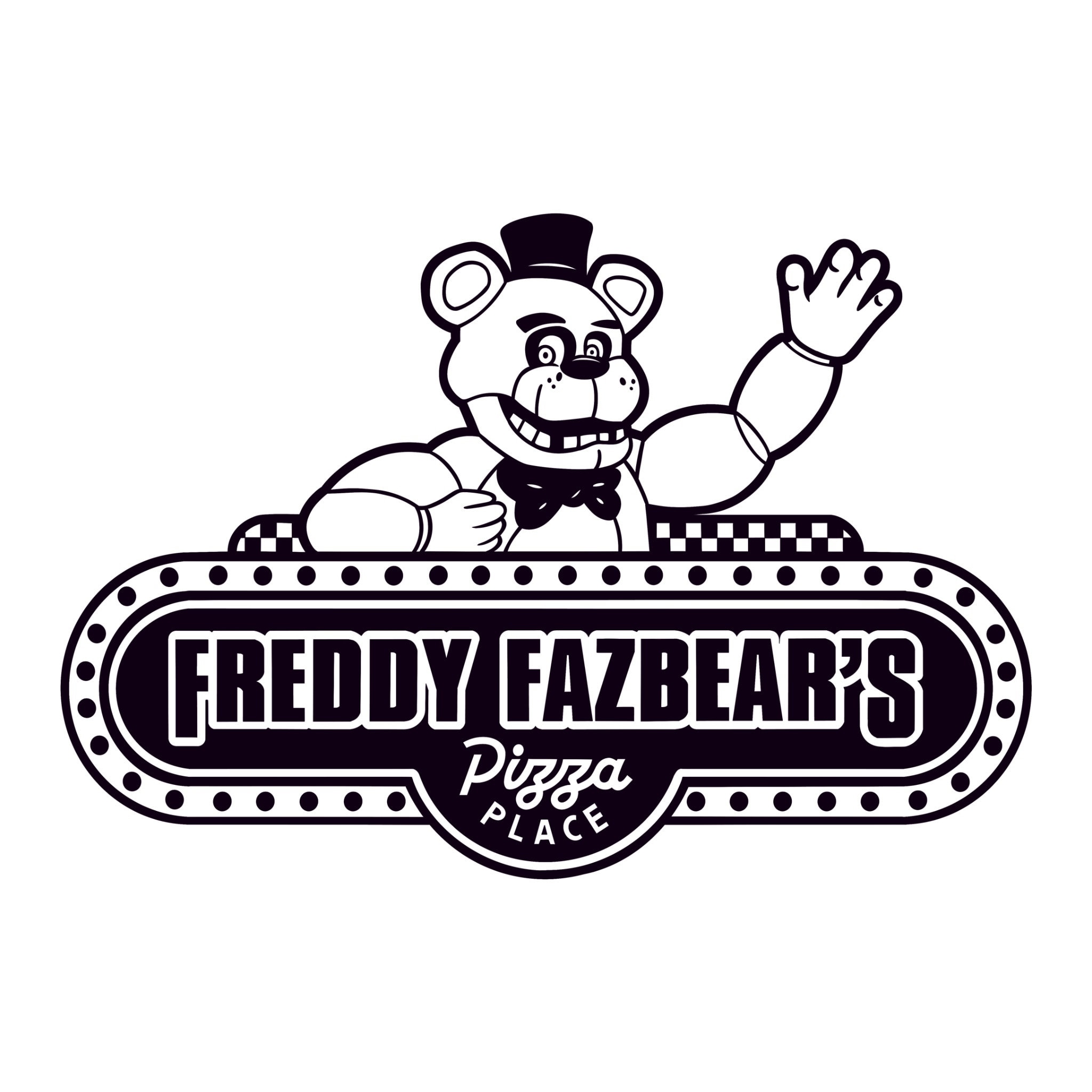 FNAF Five Nights at Freddy's Birthday Custom Name Black Sequins