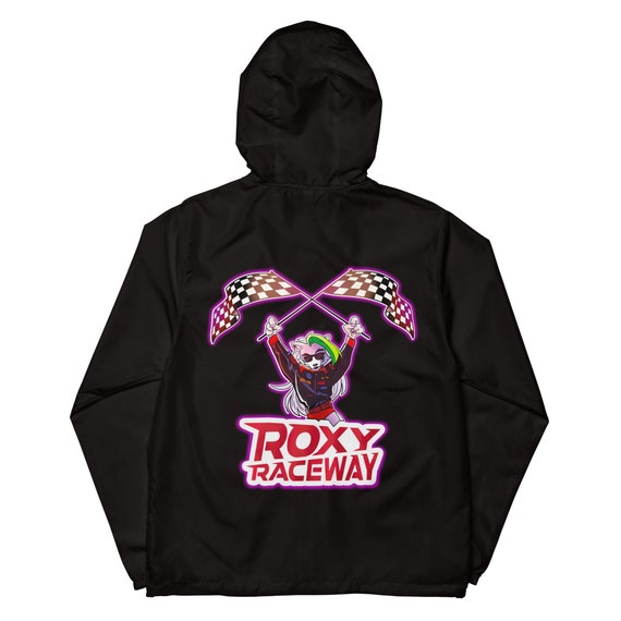 Roxy Raceway Staff Roxanne Wolf FNAF Zip-up Windbreaker Front/back