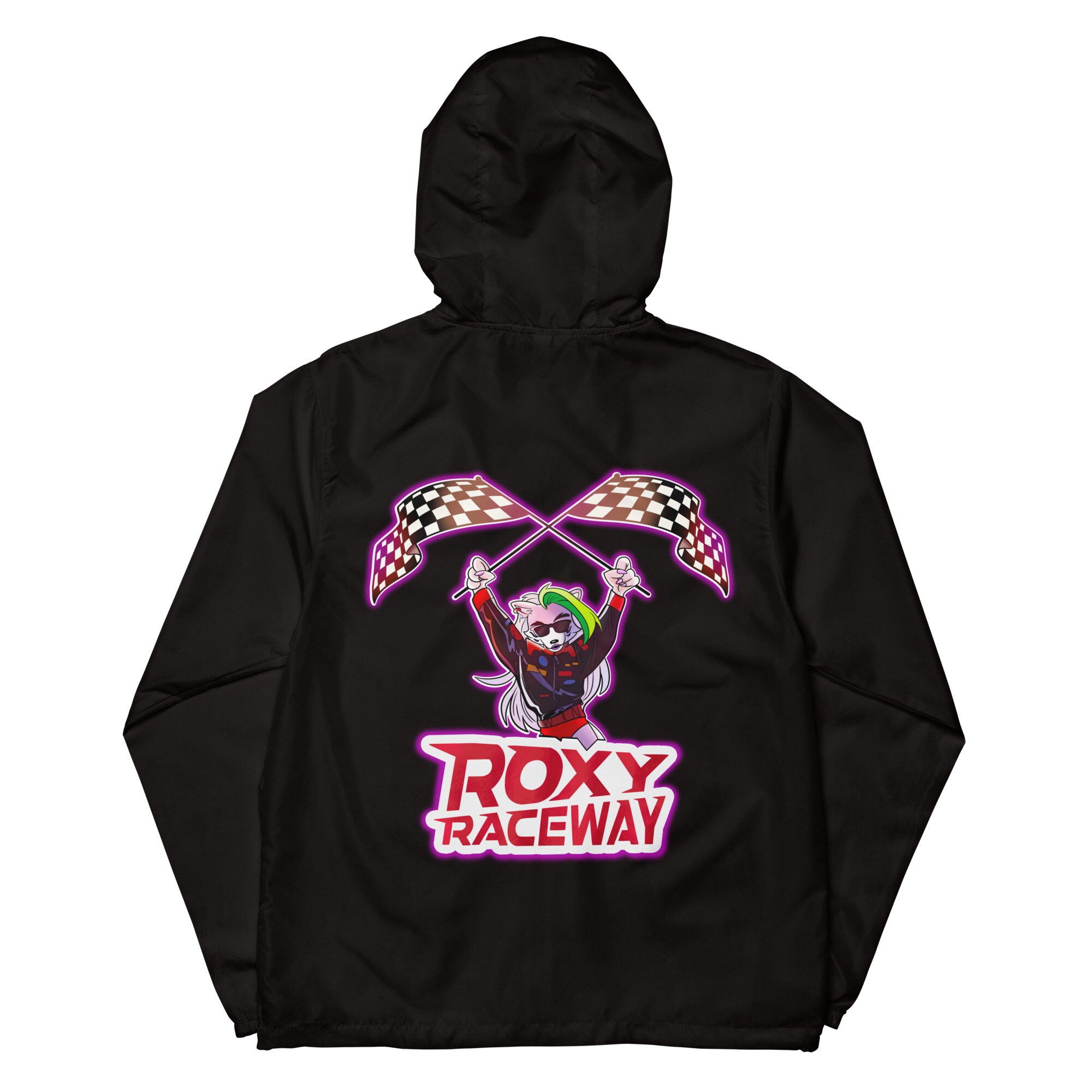 Roxy Raceway Staff Roxanne Wolf FNAF Zip-up Windbreaker Front/back