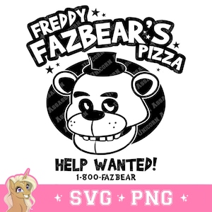 Freddy Fazbear Pomoc poszukiwana! SVG/PNG Pobieranie cyfrowe dla Cricut i DIY Crafts